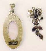2 Sterling Silver Marcasite Pendants