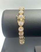 Dazzling 18 Kt Gold Plated 12.5 Ctw Lab Smulated Diamond Tennis Bracelet