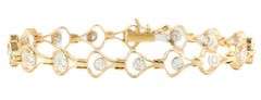 0.68ctw Diamond Bezel Set Two Tone Open Link Bracelet in 18K