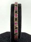 Vintage Ruby and Peridot in 14k yellow gold bracelet  , size 7