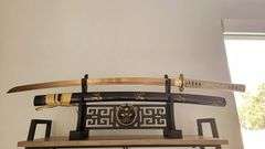 Authentic Japanese Samurai Gold Dragon Katana