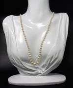 Vintage graduated pearl strand necklace with diamond clasp and shortener
