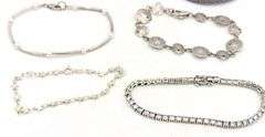 Group lot of 6 Vintage 925 sterling silver bracelets