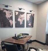 Set of 3 World Map Wall Art Framed Canvas