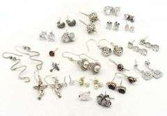 Group lot of Vintage 925 sterling silver earrings