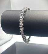 Beautiful 18 Kt White Gold Lab Simulated Diamond Tennis Bracelet