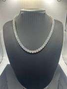 18 Kt White Gold Plated 45.5 Cttw Lab Simulated Diamond Tennis Necklace