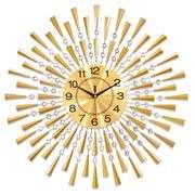 Large Gold Metal Crystal Wall Silent Clock