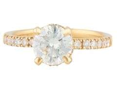 1.80ctw Round Diamond Under Halo Straight Engagement Ring in 14K