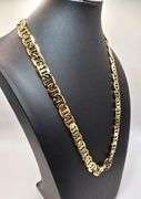 Huge 62.5 Gram 14K Tri-Layered Yellow Gold Plate Mariners Link Necklace