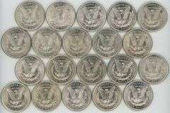 Blazing-white Choice BU Roll of 20 1921 Morgan Silver Dollars