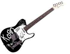 KoRn Munky Autographed 1/1 Custom Graphics Guitar w Logo Sketch ACOA