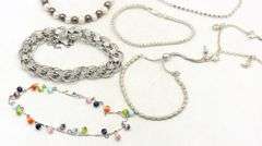 Group lot of 10 vintage 925 sterling silver bracelets