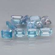 Sky blue 4.21ct emerald cut Sapphire set