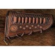 Leather Cheek Rest Buttstock Pouch with Ammo Holder