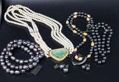 Group lot of pearl mixed jewelry