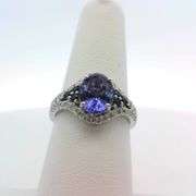Tanzanite and Blue Sapphire with Diamond Ring