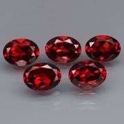 Premium 7.42ct oval cut cherry red Garnet set