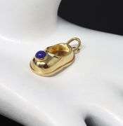 18kt Yellow Gold Lapis Baby Shoe