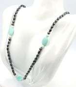 Hematite and beads long necklace
