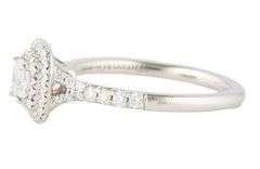 Tiffany & Co. 0.66ctw Cushion Diamond Soleste Double Frame Engagement Ring in Platinum