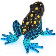 Hand-Blown Blue Glass Frog