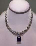 14k white gold Exquisite 9.25 cwt. Amethyst & Diamond Necklace – A Masterpiece of Elegance