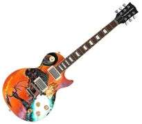 Meat Loaf Signed Custom Graphics Bat Out of Hell LP Guitar ACOA