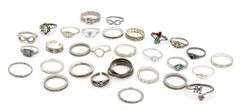 Vintage 925 sterling silver group lot of rings
