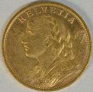 Choice BU 1916 Swiss 20 Francs Gold Piece