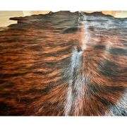 Genuine Brindle Red Brown Black Cowhide Rug