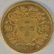 Choice BU 1916 Swiss 20 Francs Gold Piece