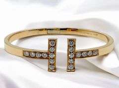 Tiffany Flexible 18K Gold Bangle with 1.17ct Diamonds