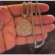 .925 Sterling Silver Aztec Mayan Calendar