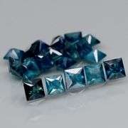 Stunning! 3.30ct set of blue green princess cut Sapphires