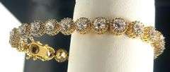 Dazzling 18 Kt Gold Plated 12.5 Ctw Lab Smulated Diamond Tennis Bracelet