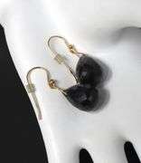 14kt Yellow gold black onyx dangle earrings