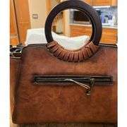 Leather Crossbody Embossed Satchel Handbag