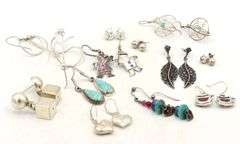 Group lot of Vintage 925 sterling silver earrings