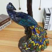 Handmade Peacock Stained Glass Lamp