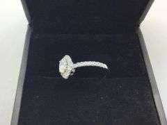 UNIQUE 14 K WHITE GOLD ENGAGEMENT RING