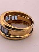 18K YELLOW GOLD BLUE TOPAZ BAND / RING