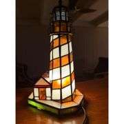 Stained Glass Lighthouse Accent Lamp