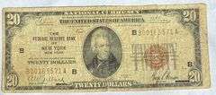 $20 1929 Fed Reserve NY National. Fr1802 2. Type 1