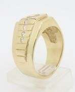 Men's Bezel Set Diamond Ring in 14k Yellow Gold