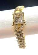 55 Ctw. Impressive 40.5 Gram 14K Gold Plated Miami Cuban Link Bracelet