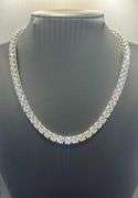 18 Kt White Gold Plated 45.5 Cttw Lab Simulated Diamond Tennis Necklace