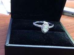 UNIQUE 14 K WHITE GOLD ENGAGEMENT RING