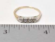 Vintage 14K Yellow and White Gold Diamond Ring