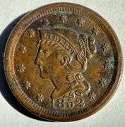 Choice BU Chocolate Brown 1852 Large Cent